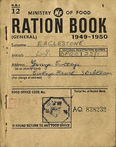 WW2 general ration book 1949