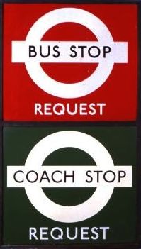 London Transport bus and coach stop flags 1930s