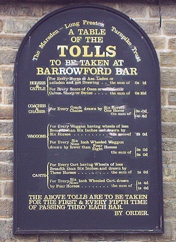 Barrowford tarrif board