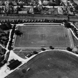 Aerial of football ground