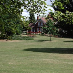 Lodge across recreation ground